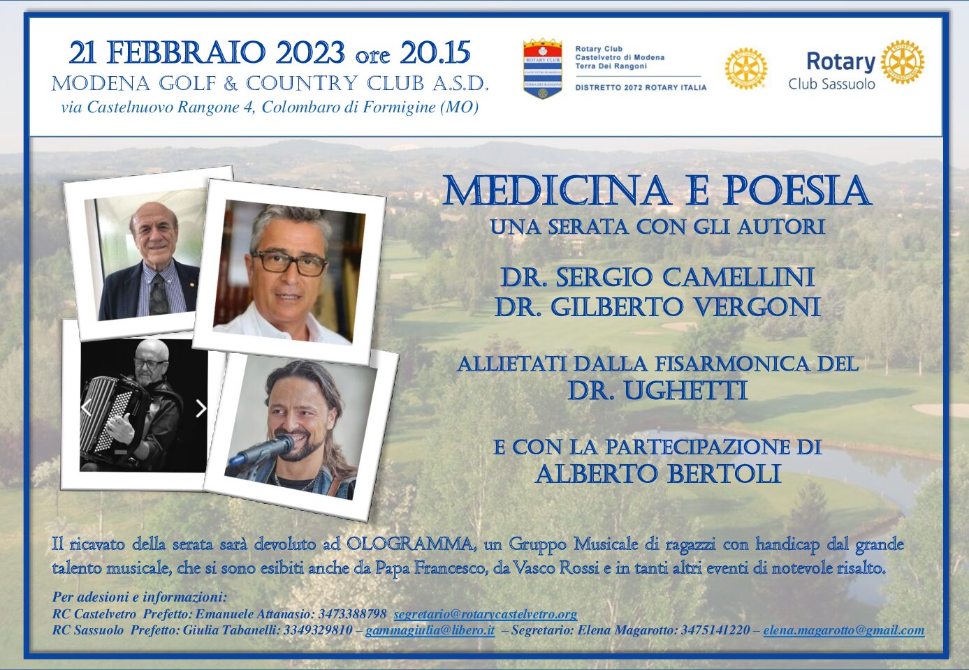 ALBERTO BERTOLI OSPITE DI MEDICINA e POESIA